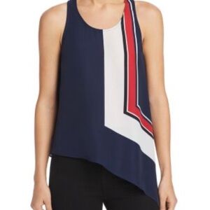 Joie L Blue, Hot Pink and White Patterned Tank